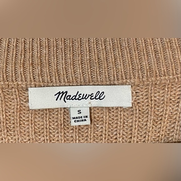 Madewell Tan Patch Pocket Sweater, Size S, 2 Pockets, Cotton/Viscose/Nylon - Picture 2 of 8